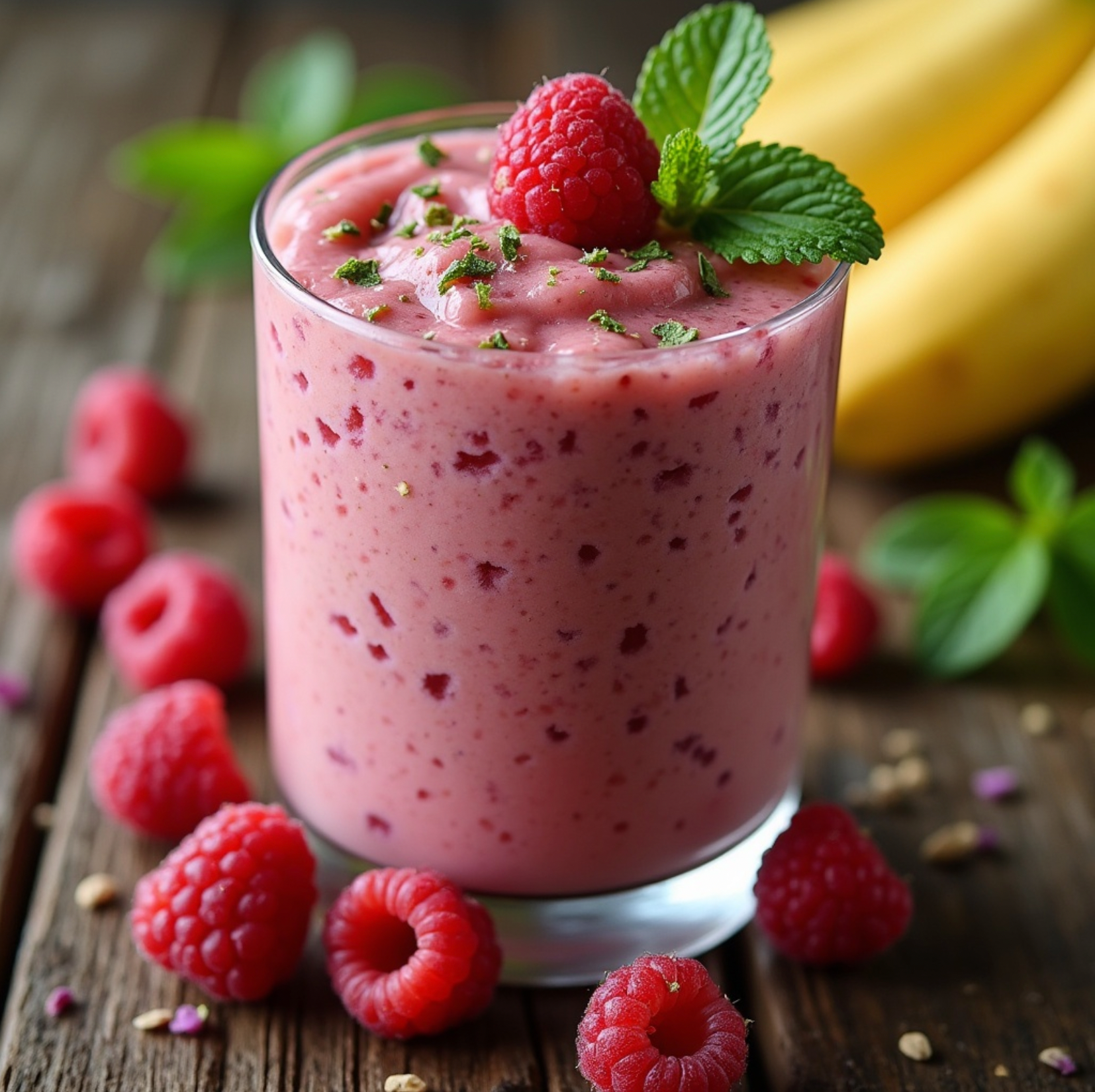 Glace minute banane-framboise