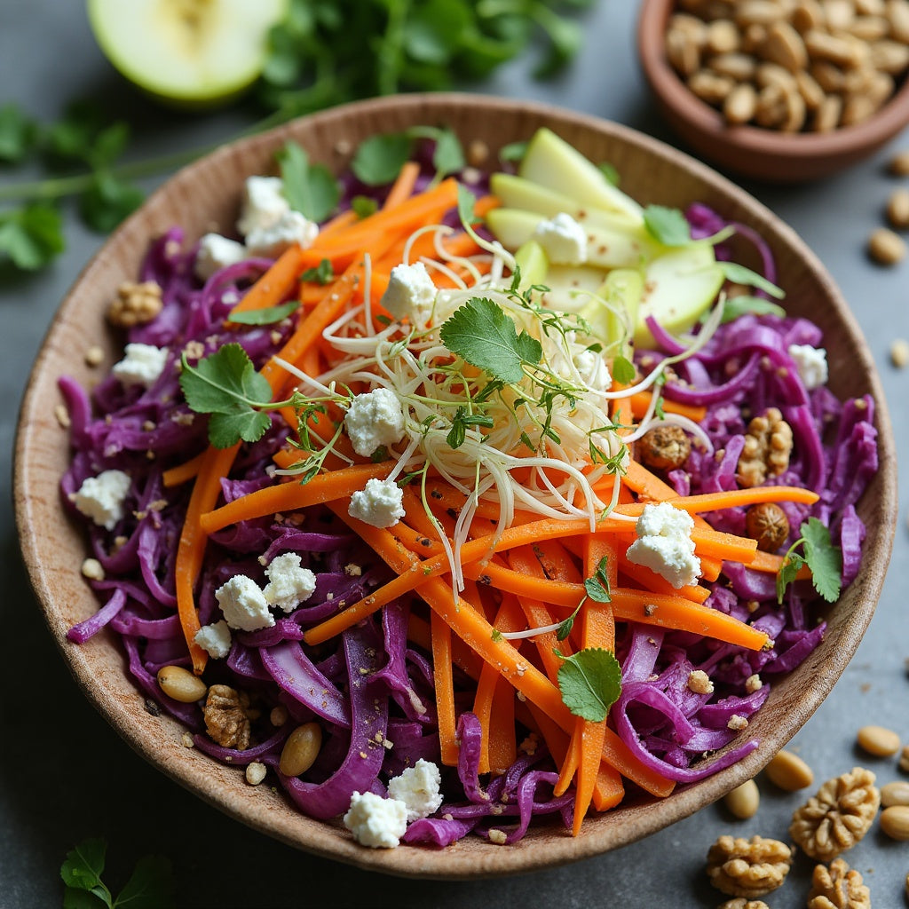 Salade détox au chou rouge, carotte et fenouil