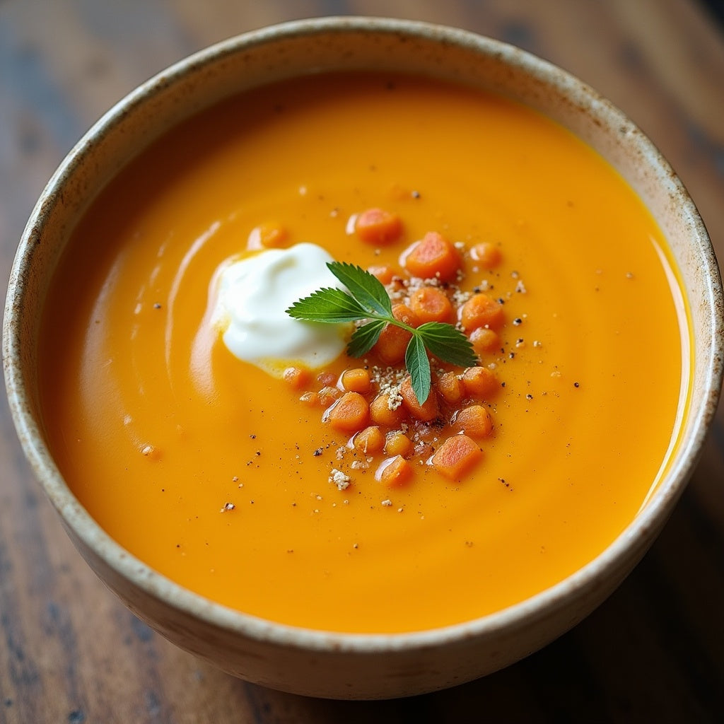 Soupe légère et nutritive - Potimarron et lentilles corail