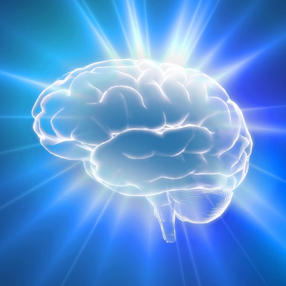 Illustration d'un cerveau avec de la lumière à travers