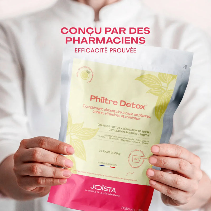 Philtre Détox Joïsta, conçu par des pharmaciennes, fabriqué en France