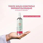 La brume Rosée Fraîche rafraîchissante apaisante est testés sous contrôle dermatologique comme le montre cette image